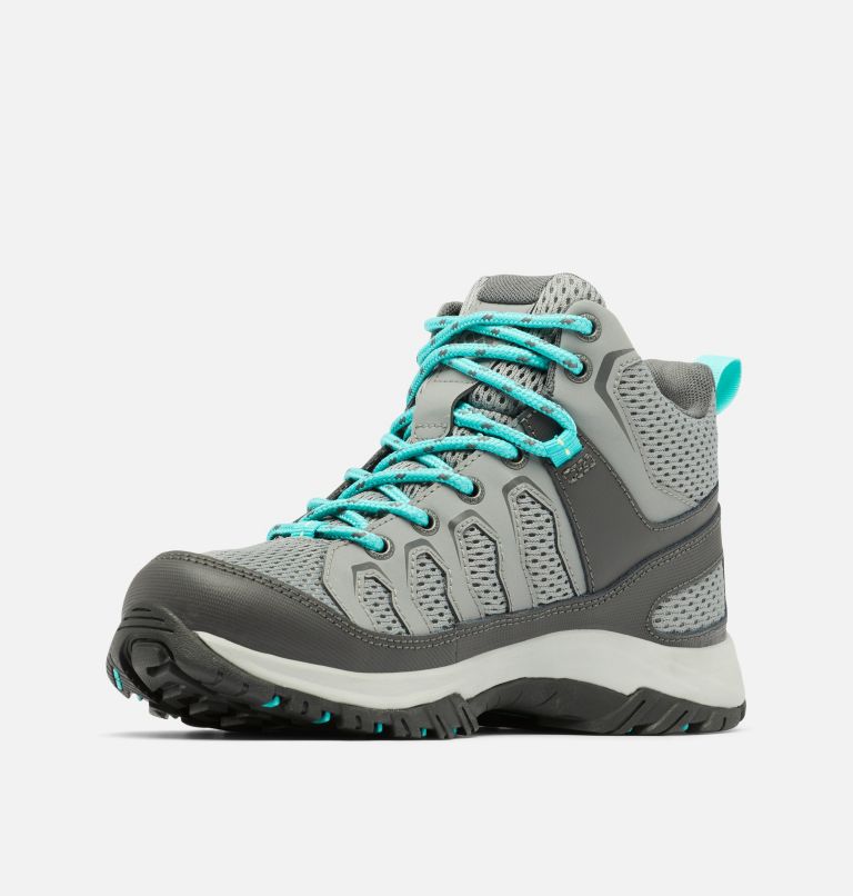 Thumbnail: Women's Granite Trail Mid Waterproof Shoe, Color: Ti Grey Steel, Bright Aqua, image 6