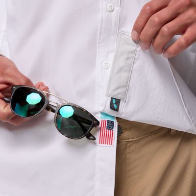 Close up of sunglasses wipe.