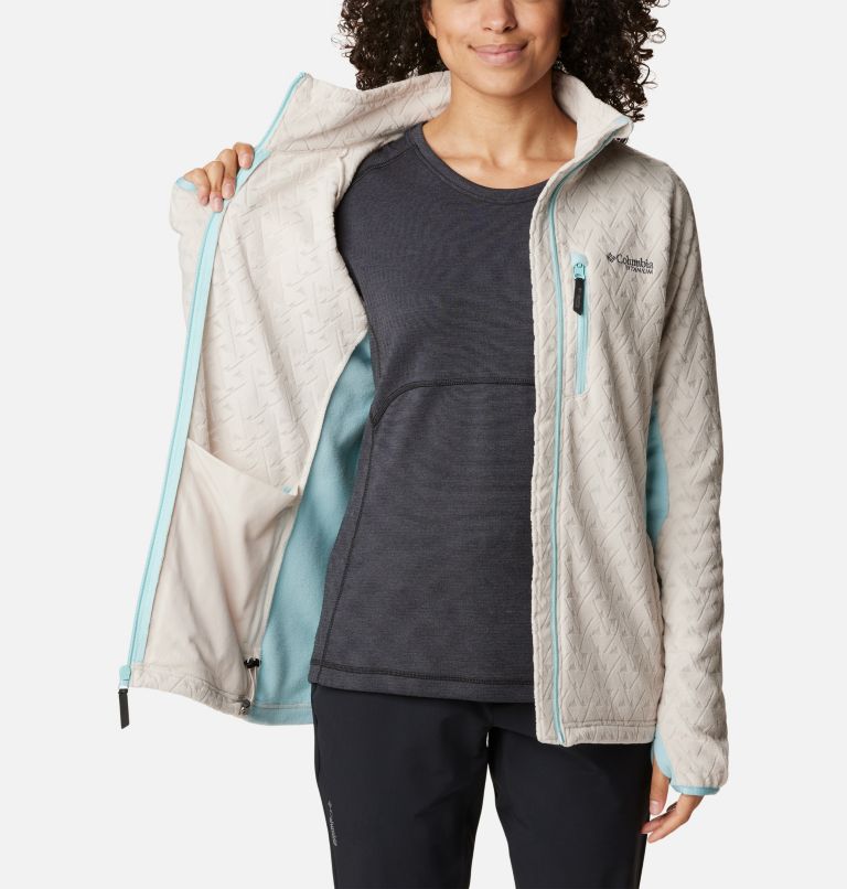 Women's Titan Pass 3.0 Full Zip Fleece Jacket, Color: Dark Stone, Aqua Haze, image 5