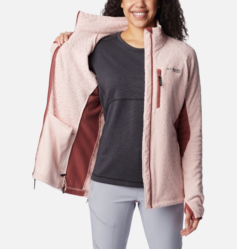 Thumbnail: Women's Titan Pass 3.0 Full Zip Fleece Jacket, Color: Dusty Pink, Beetroot, image 5