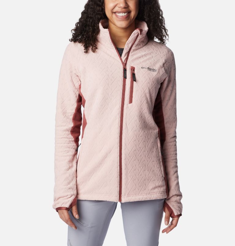 Thumbnail: Women's Titan Pass 3.0 Full Zip Fleece Jacket, Color: Dusty Pink, Beetroot, image 1