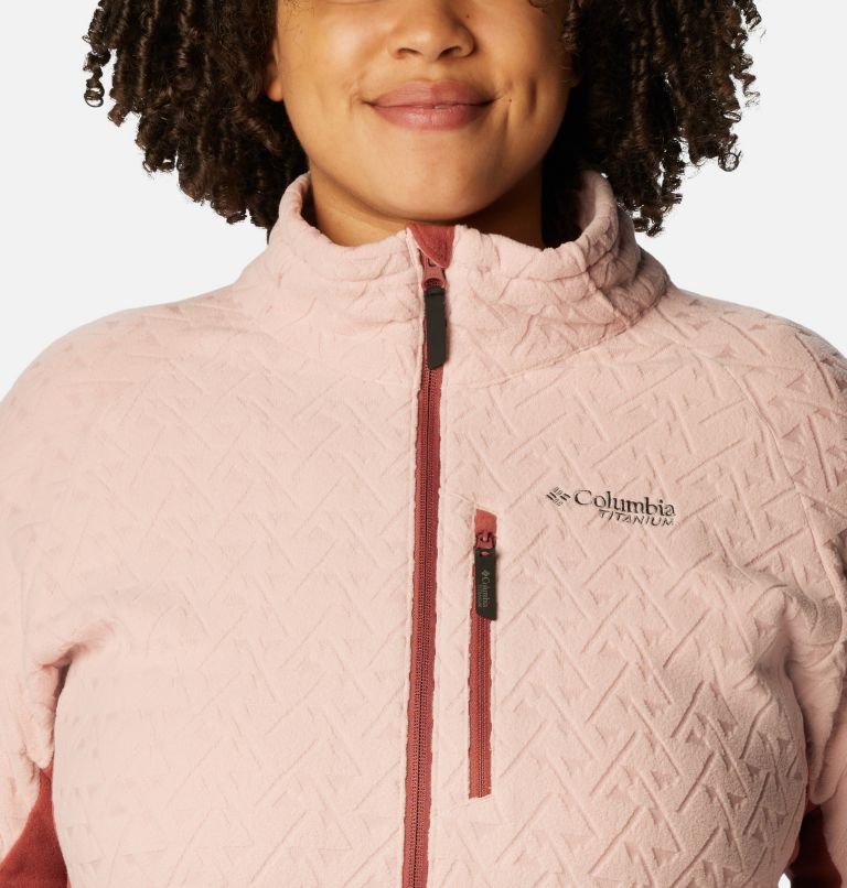 Thumbnail: Women's Titan Pass 3.0 Full Zip Fleece Jacket - Plus Size, Color: Dusty Pink, Beetroot, image 4