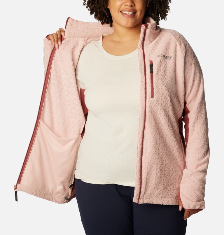 Thumbnail: Women's Titan Pass 3.0 Full Zip Fleece Jacket - Plus Size, Color: Dusty Pink, Beetroot, image 5