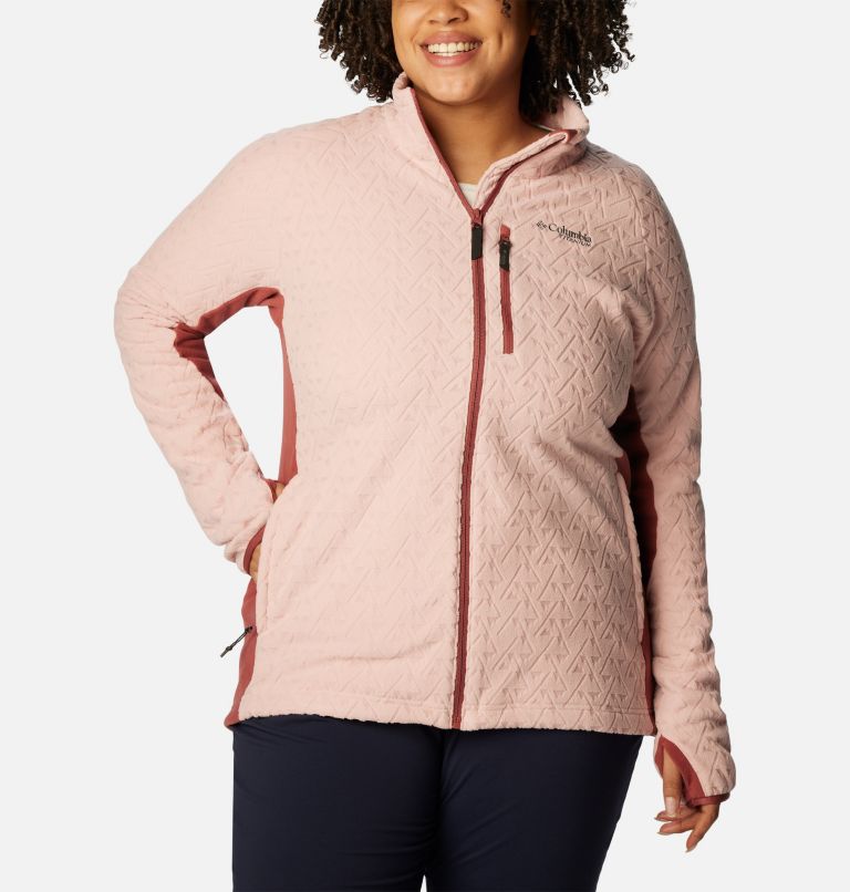 Thumbnail: Women's Titan Pass 3.0 Full Zip Fleece Jacket - Plus Size, Color: Dusty Pink, Beetroot, image 1