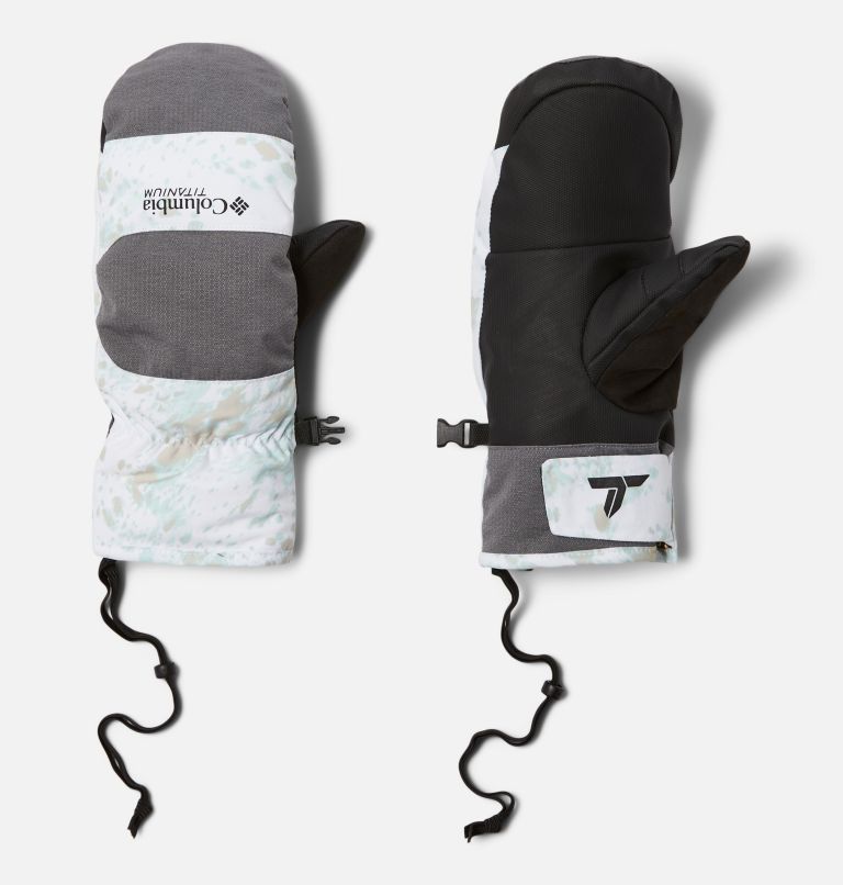 Thumbnail: Women's Highland Summit Mittens, Color: White Flurries, Black, image 1