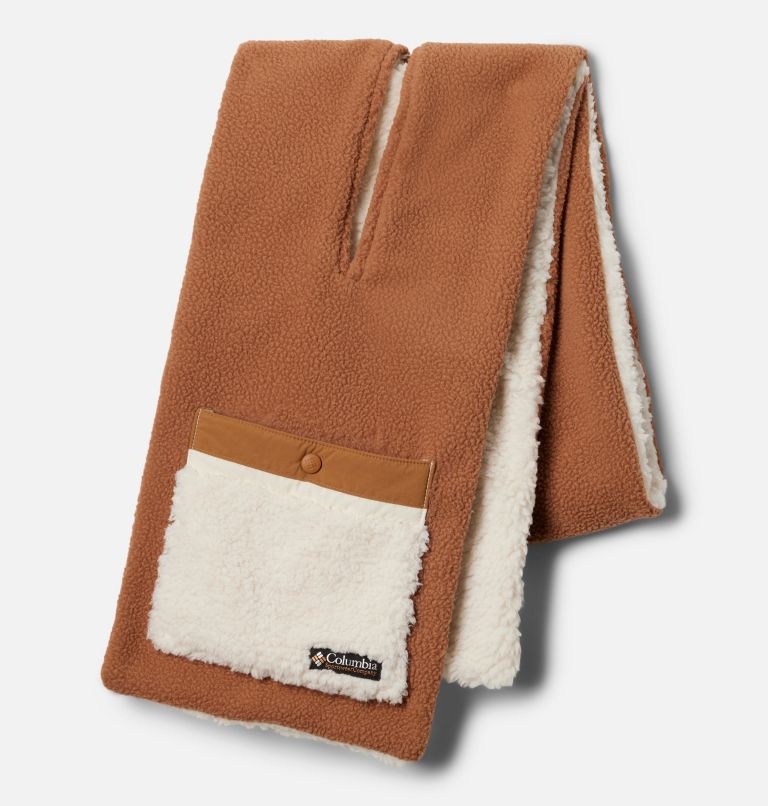 Helvetia Sherpa Scarf, Color: Camel Brown, Chalk, image 2