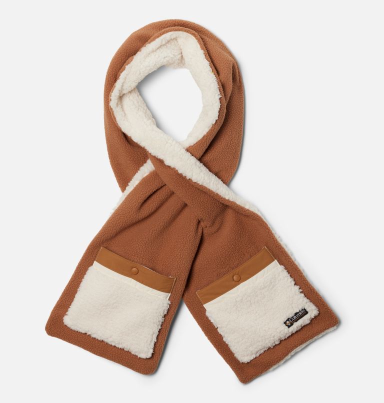 Helvetia Sherpa Scarf, Color: Camel Brown, Chalk, image 1