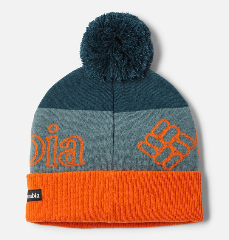 Youth Polar Powder Beanie | 414 | O/S, Color: Night Wave, Metal, Bright Orange, image 2
