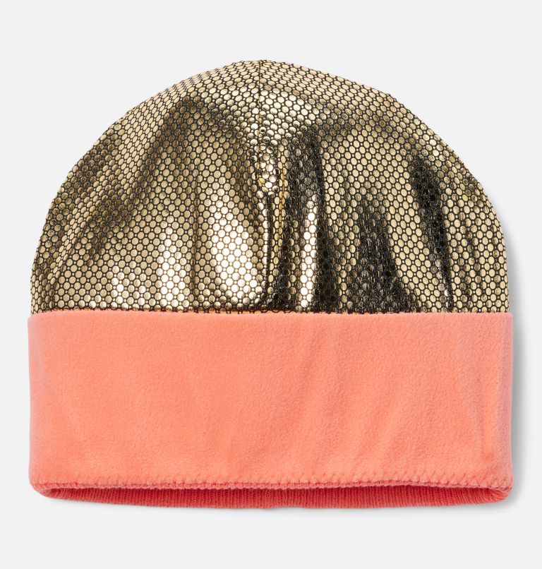 Youth Polar Powder Beanie, Color: Clematis Blue, Snowdrift, Hot Coral, image 3