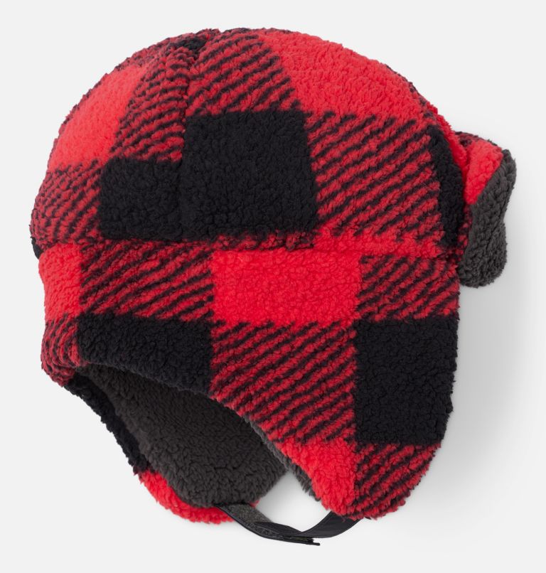 Kids' Rugged Ridge Sherpa Trapper Hat, Color: Red Lily Check, image 2