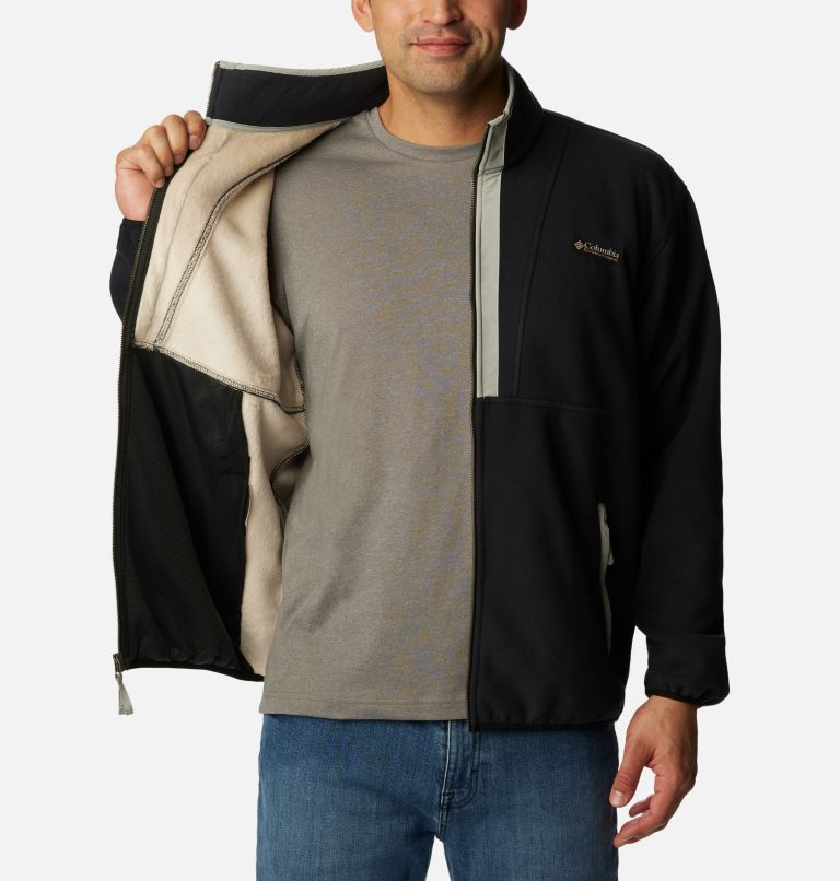 Thumbnail: Men's Backbowl Remastered Full Zip Fleece Jacket, Color: Black, Black, Silver Sheen, image 5