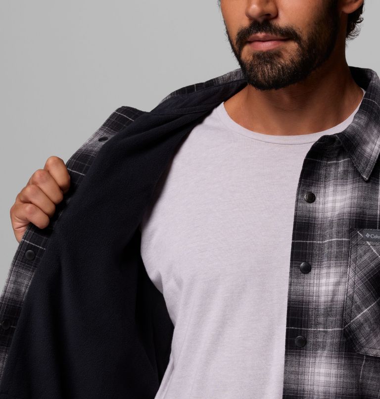Men's Cornell Woods Fleece Lined Shirt Jacket, Color: Black Lumberjack Tartan, image 6