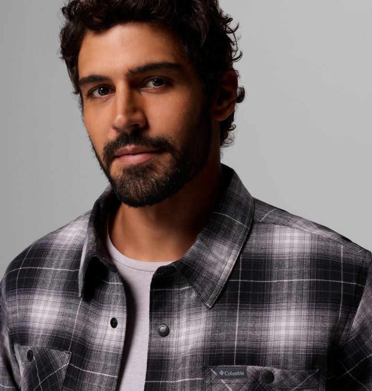 Men's Cornell Woods Fleece Lined Shirt Jacket, Color: Black Lumberjack Tartan, image 7
