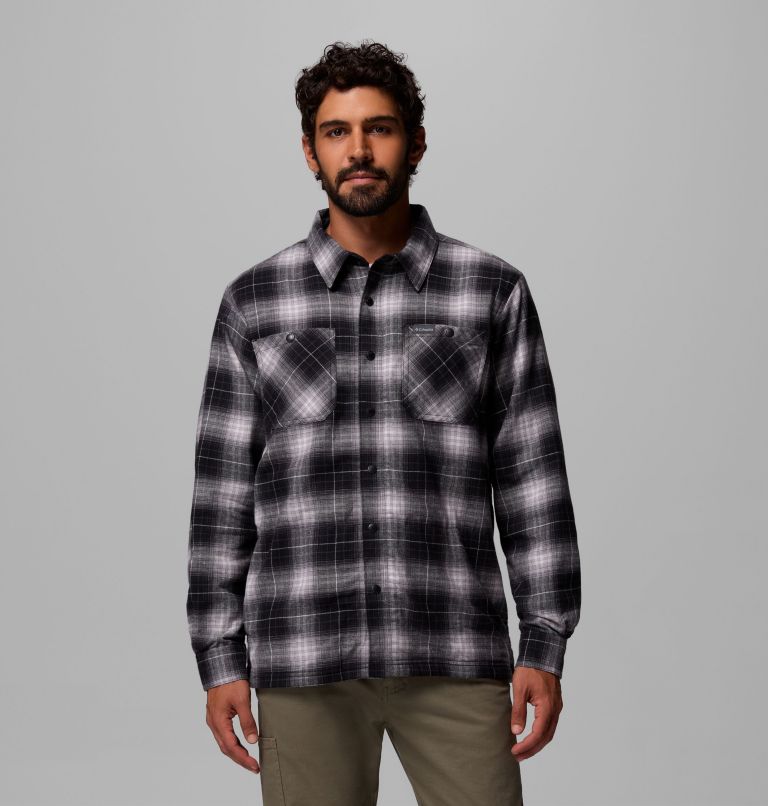 Men's Cornell Woods Fleece Lined Shirt Jacket, Color: Black Lumberjack Tartan, image 1