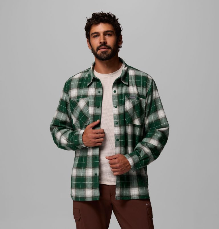 Men's Cornell Woods Fleece Lined Shirt Jacket, Color: Rain Forest Lumberjack Tartan, image 5