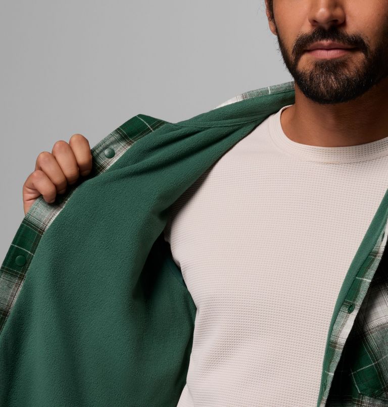Men's Cornell Woods Fleece Lined Shirt Jacket, Color: Rain Forest Lumberjack Tartan, image 6