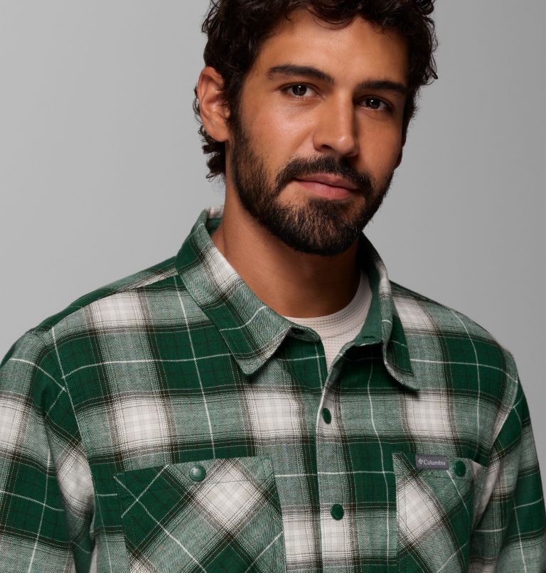 Men's Cornell Woods Fleece Lined Shirt Jacket, Color: Rain Forest Lumberjack Tartan, image 7
