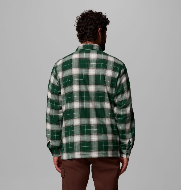 Men's Cornell Woods Fleece Lined Shirt Jacket, Color: Rain Forest Lumberjack Tartan, image 3
