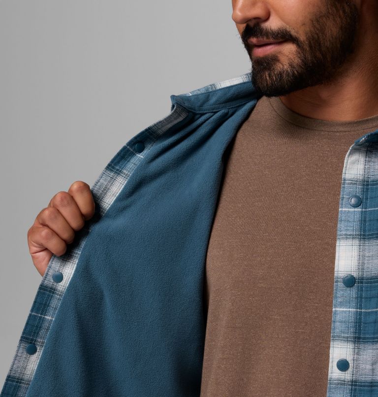Men's Cornell Woods Fleece Lined Shirt Jacket, Color: Everblue Lumberjack Tartan, image 6