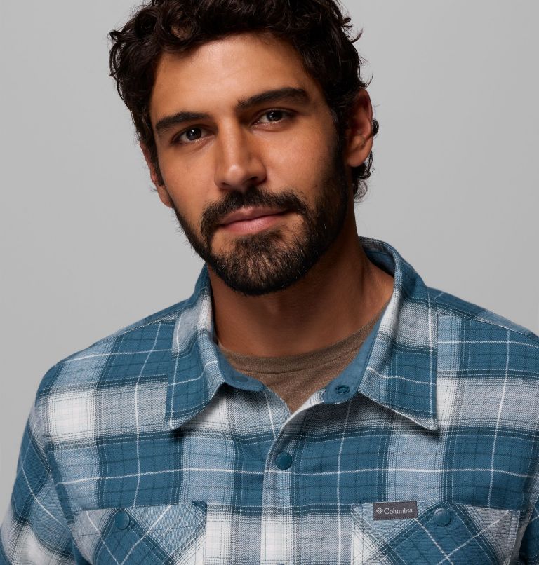 Men's Cornell Woods Fleece Lined Shirt Jacket, Color: Everblue Lumberjack Tartan, image 7