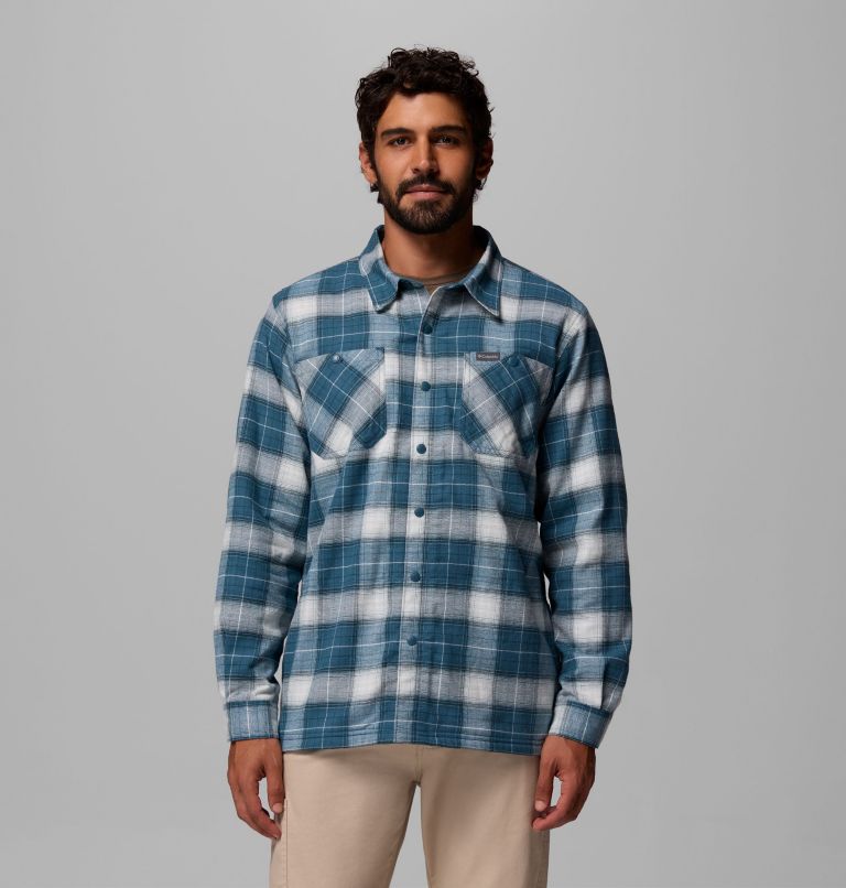 Men's Cornell Woods Fleece Lined Shirt Jacket, Color: Everblue Lumberjack Tartan, image 1