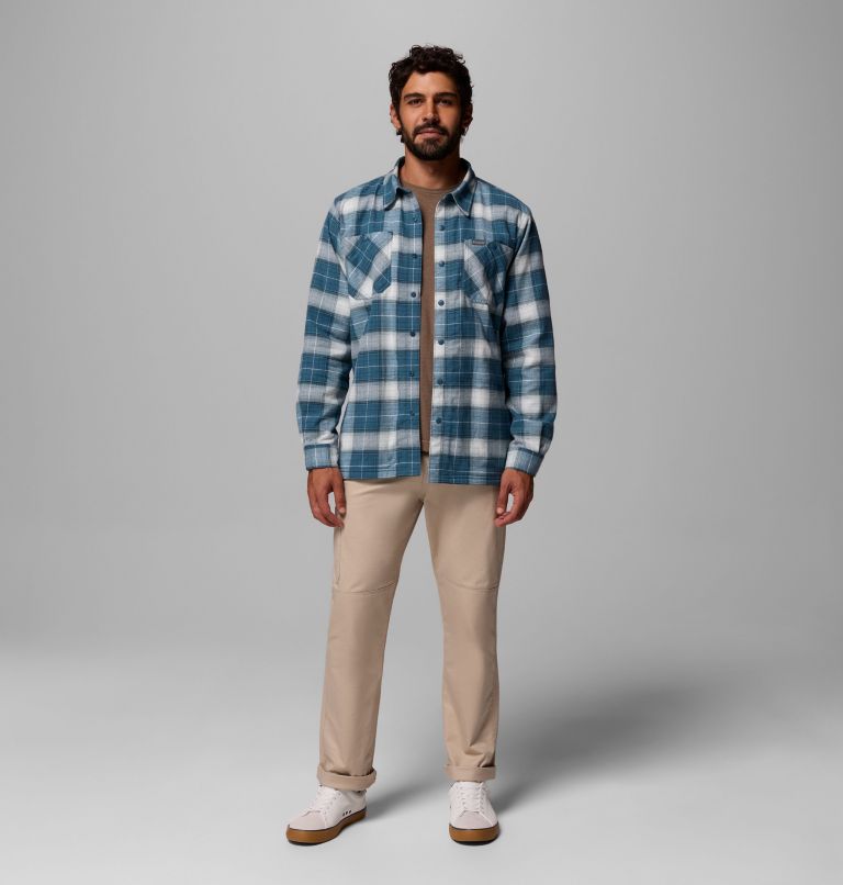 Men's Cornell Woods Fleece Lined Shirt Jacket, Color: Everblue Lumberjack Tartan, image 2