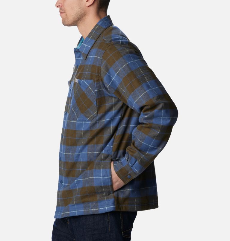 Men's Cornell Woods Fleece Lined Shirt Jacket, Color: Dark Mountain, Shasta Woodsman Tartan, image 4