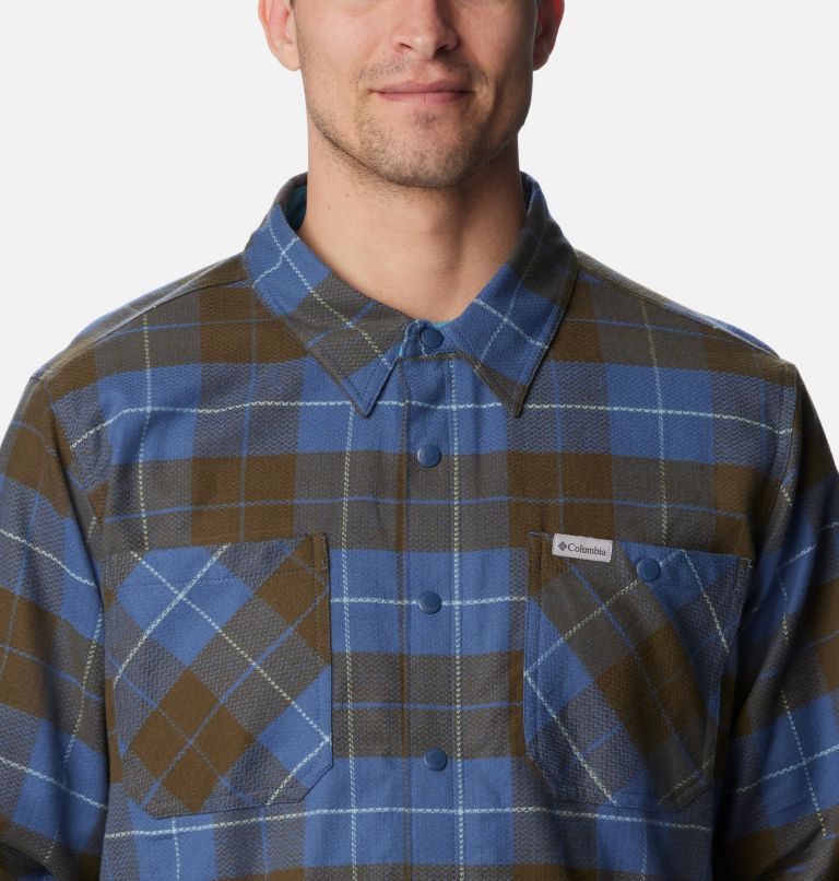 Thumbnail: Men's Cornell Woods Fleece Lined Shirt Jacket, Color: Dark Mountain, Shasta Woodsman Tartan, image 5