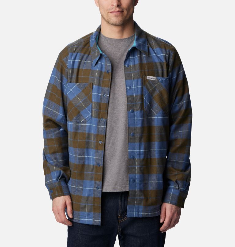 Thumbnail: Men's Cornell Woods Fleece Lined Shirt Jacket, Color: Dark Mountain, Shasta Woodsman Tartan, image 1