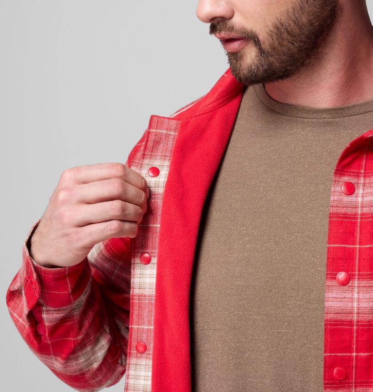 Men's Cornell Woods Fleece Lined Shirt Jacket, Color: Mountain Red Lumberjack Tartan, image 6