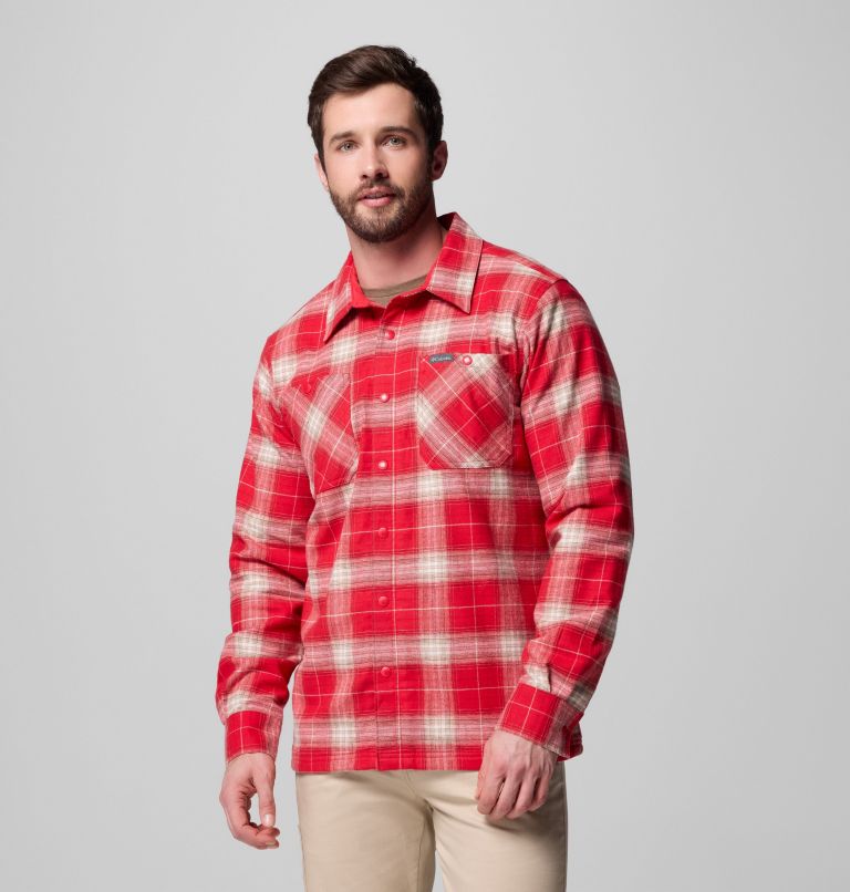 Men's Cornell Woods Fleece Lined Shirt Jacket, Color: Mountain Red Lumberjack Tartan, image 1