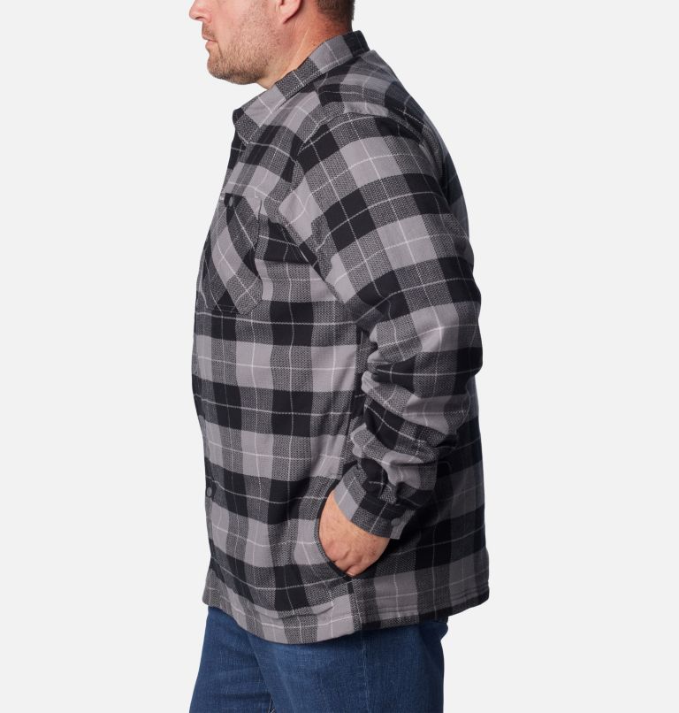 Thumbnail: Men's Cornell Woods Fleece Lined Shirt Jacket - Big, Color: City Grey, Blue Stone Woodsman Tartan, image 4