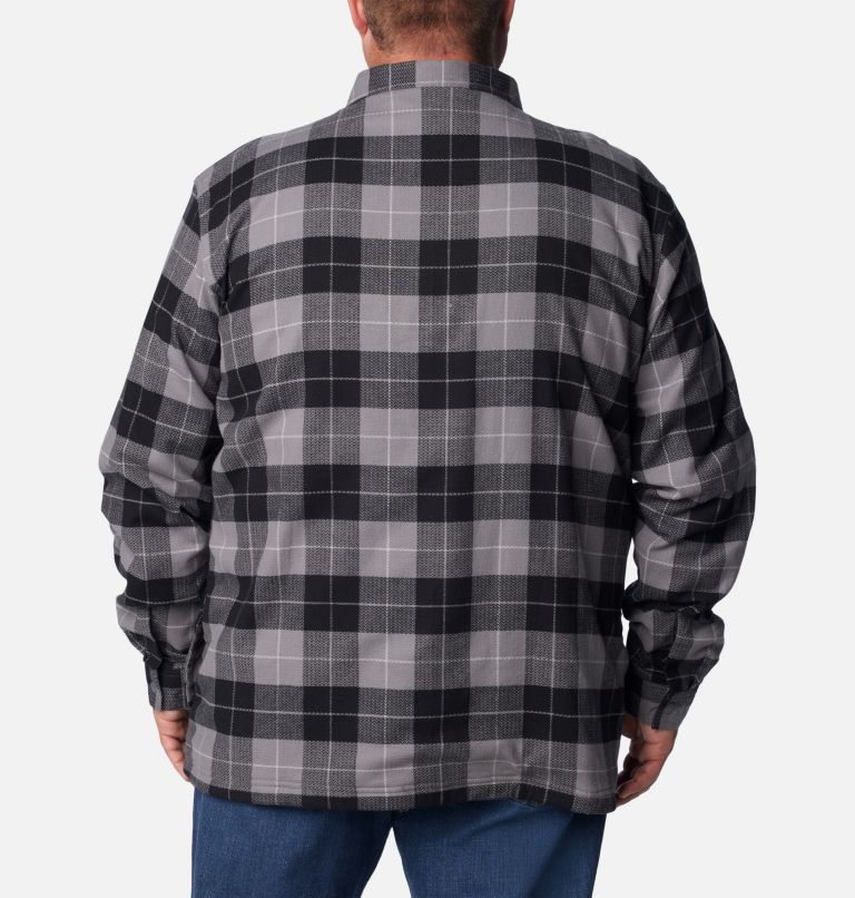 Men's Cornell Woods Fleece Lined Shirt Jacket - Big, Color: City Grey, Blue Stone Woodsman Tartan, image 2