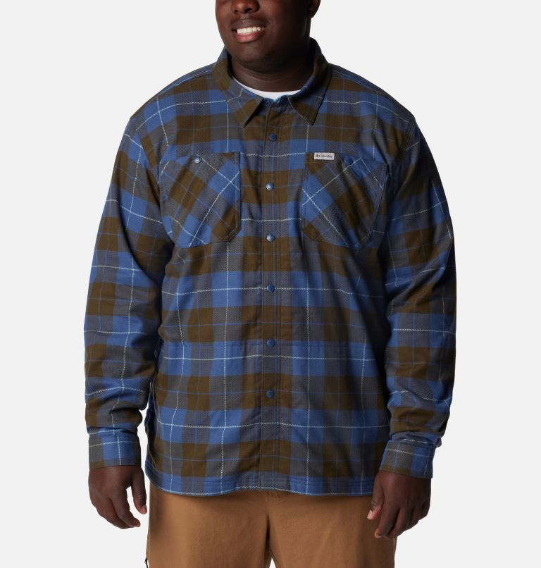 Men's Cornell Woods Fleece Lined Shirt Jacket - Big, Color: Dark Mountain, Shasta Woodsman Tartan, image 3