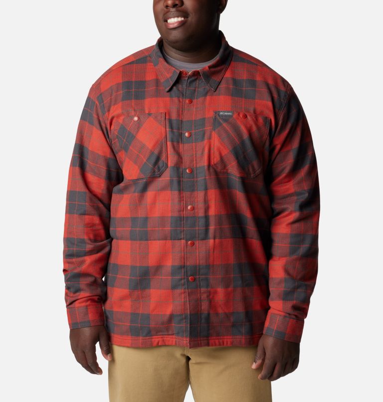 Men's Cornell Woods Fleece Lined Shirt Jacket - Big, Color: Warp Red, Delta Woodsman Tartan, image 3