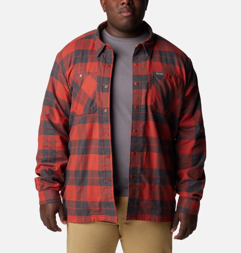 Men's Cornell Woods Fleece Lined Shirt Jacket - Big, Color: Warp Red, Delta Woodsman Tartan, image 1
