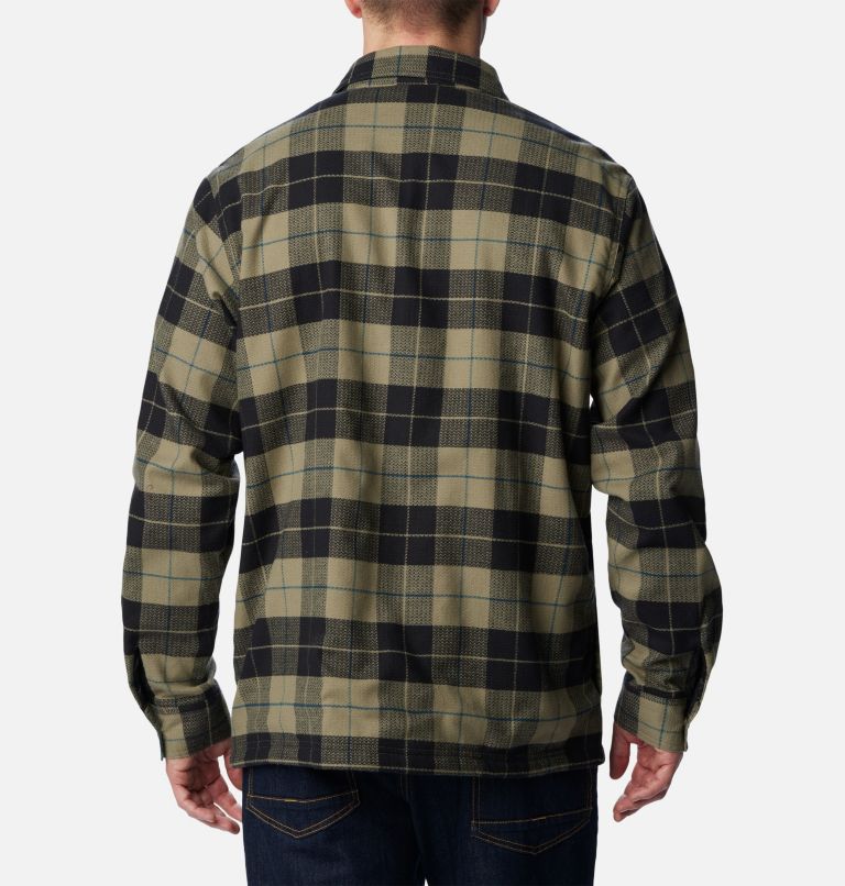 Thumbnail: Men's Cornell Woods Fleece Lined Shirt Jacket - Tall, Color: Stone Green, Dark Stone Woodsman Tartan, image 2