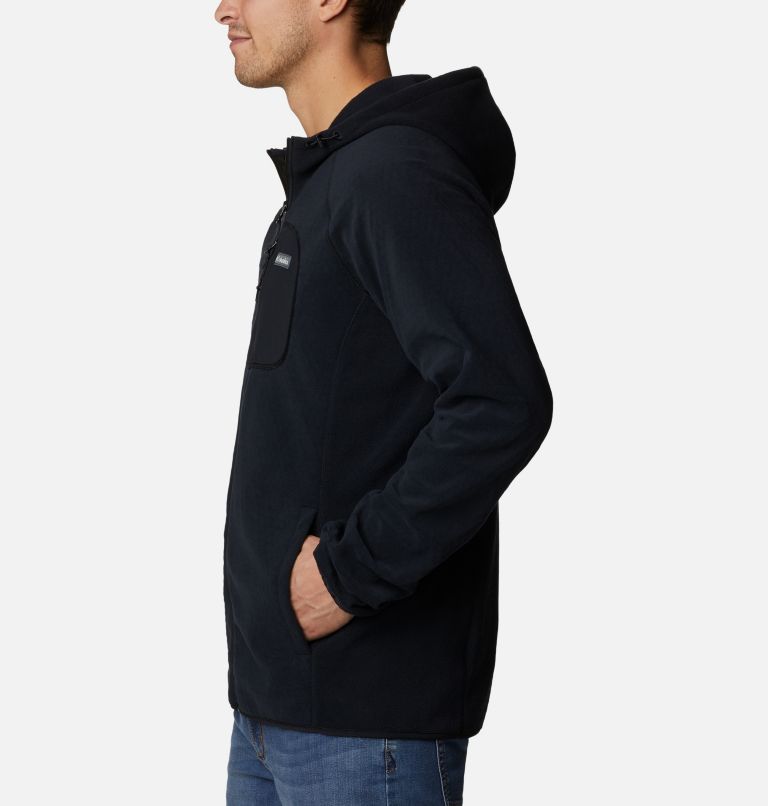 Thumbnail: Men's Outdoor Tracks Hooded Full Zip Jacket, Color: Black, image 3