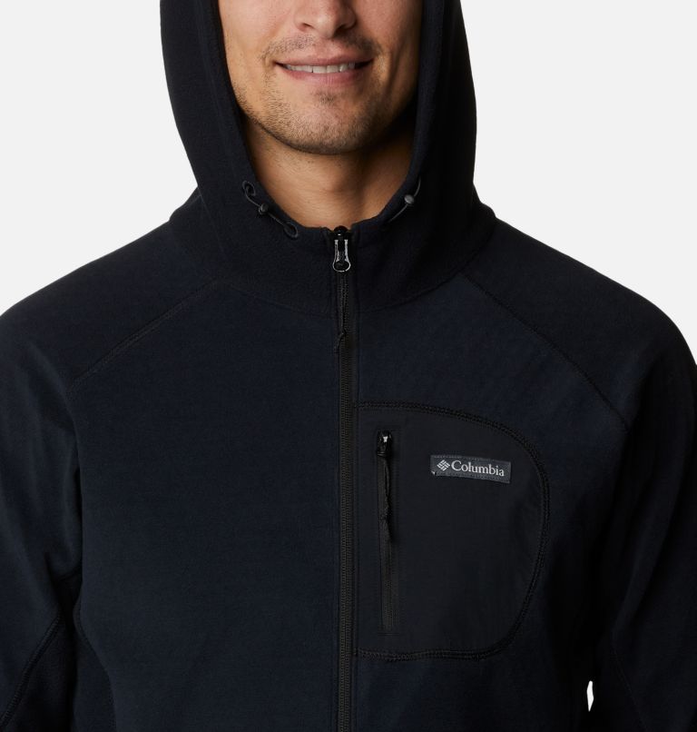 Thumbnail: Men's Outdoor Tracks Hooded Full Zip Jacket, Color: Black, image 4