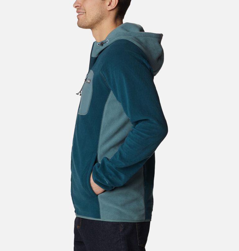 Men's Outdoor Tracks Hooded Full Zip Jacket, Color: Night Wave, Metal, image 3