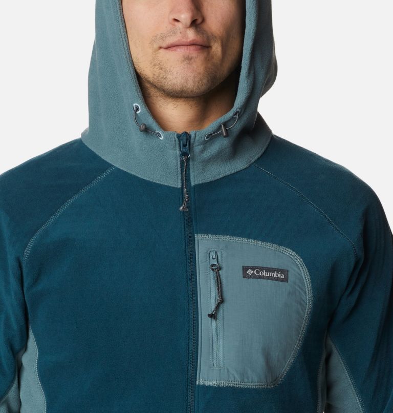 Men's Outdoor Tracks Hooded Full Zip Jacket, Color: Night Wave, Metal, image 4