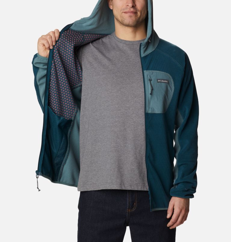 Thumbnail: Men's Outdoor Tracks Hooded Full Zip Jacket, Color: Night Wave, Metal, image 5