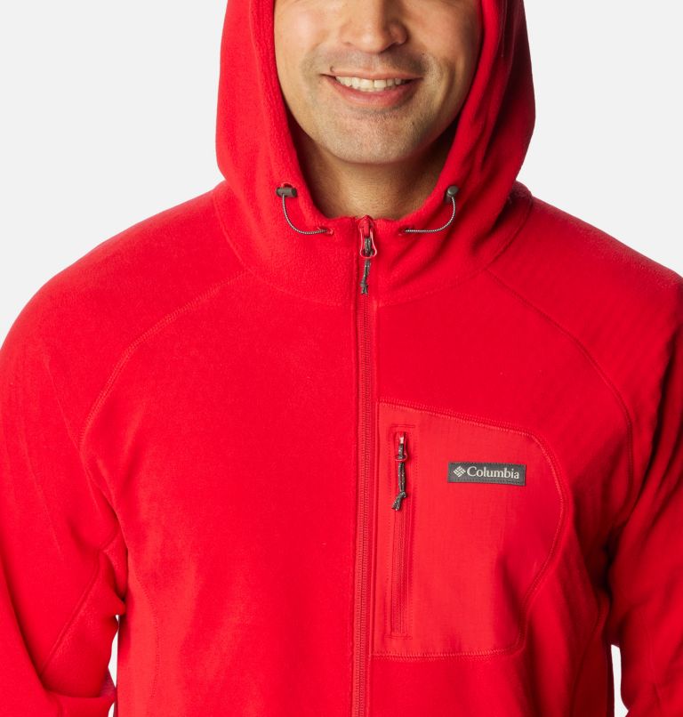 Men's Outdoor Tracks Hooded Full Zip Jacket, Color: Mountain Red, image 4