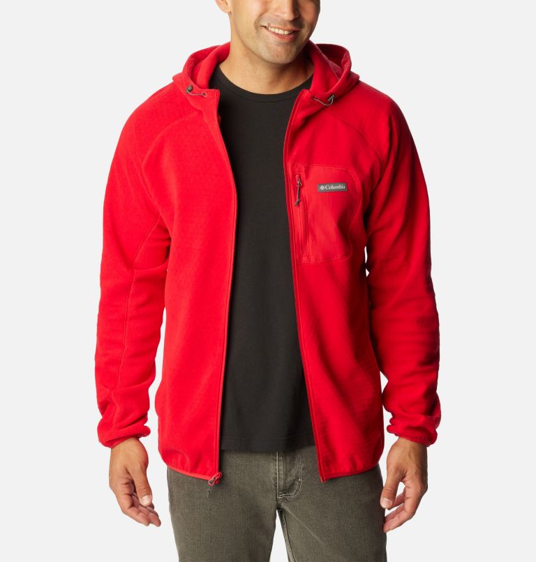 Thumbnail: Men's Outdoor Tracks Hooded Full Zip Jacket, Color: Mountain Red, image 7