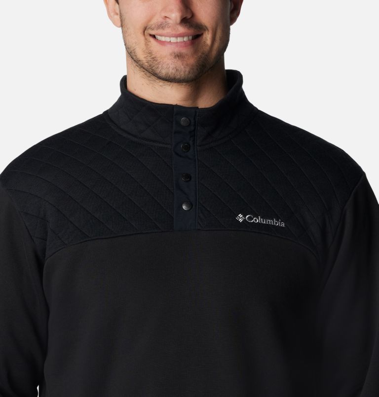 Thumbnail: Men's Hart Mountain Quilted Half Snap Pullover, Color: Black, image 4