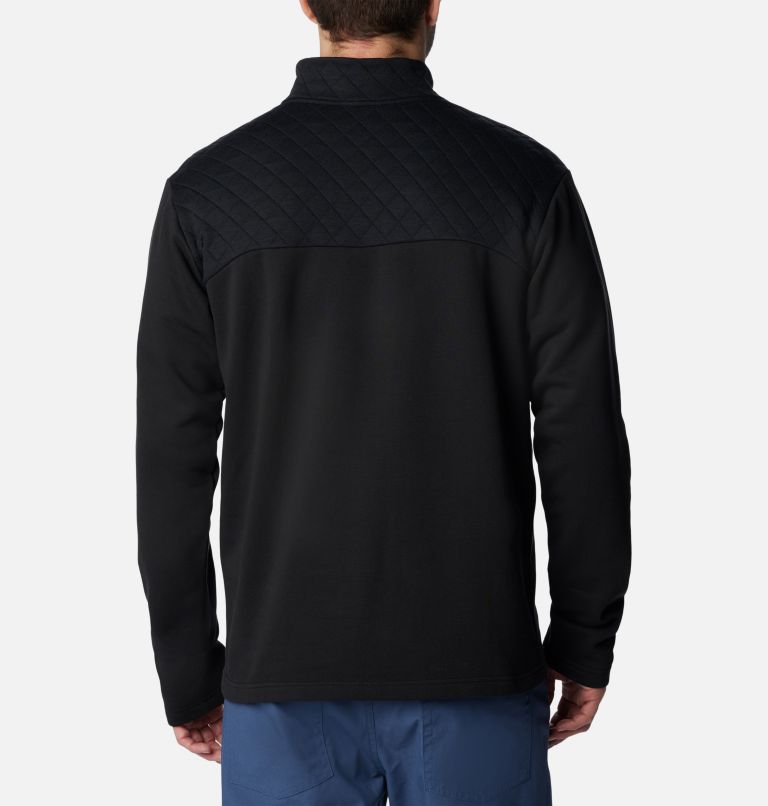 Men's Hart Mountain Quilted Half Snap Pullover, Color: Black, image 2