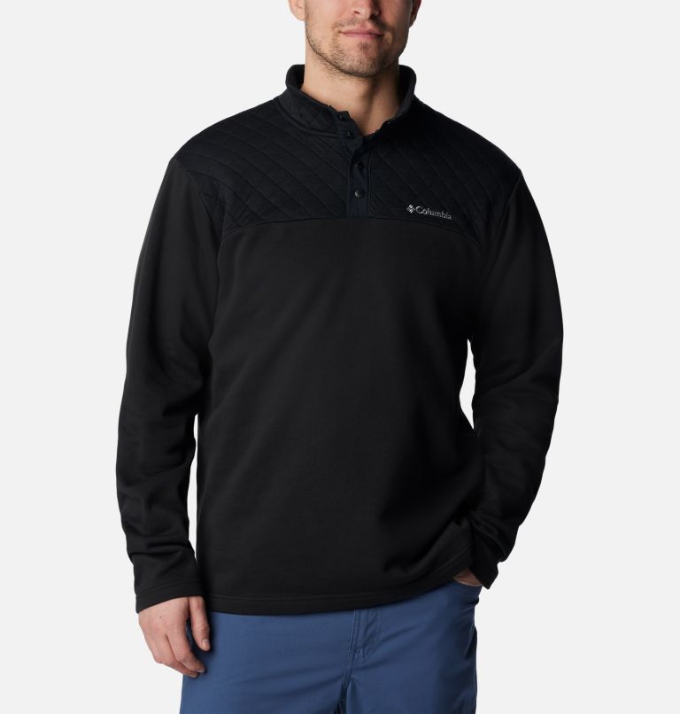 Men's Hart Mountain Quilted Half Snap Pullover, Color: Black, image 1