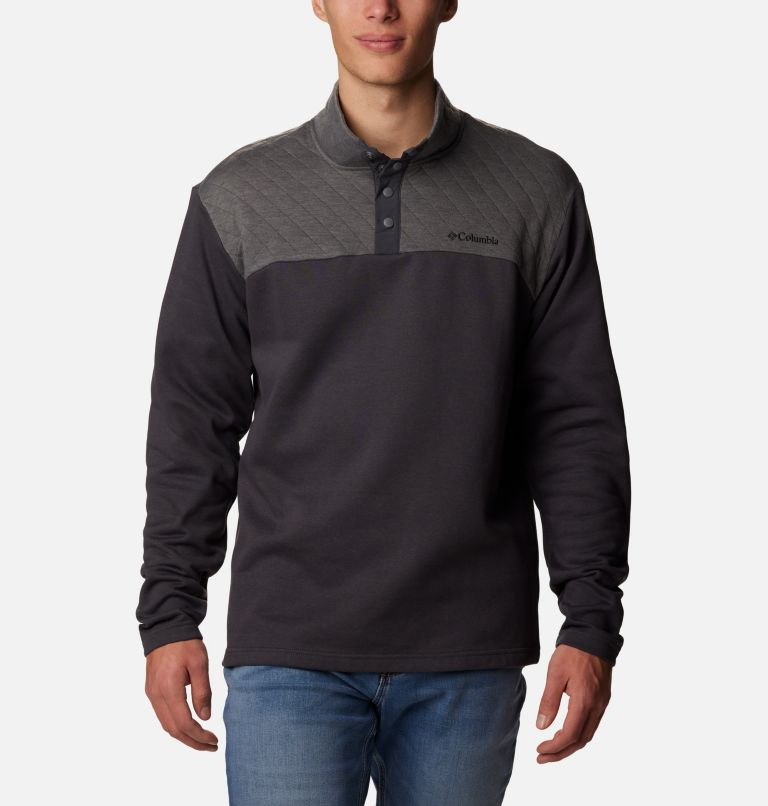 Men's Hart Mountain Quilted Half Snap Pullover, Color: Charcoal Heather, Shark, image 1