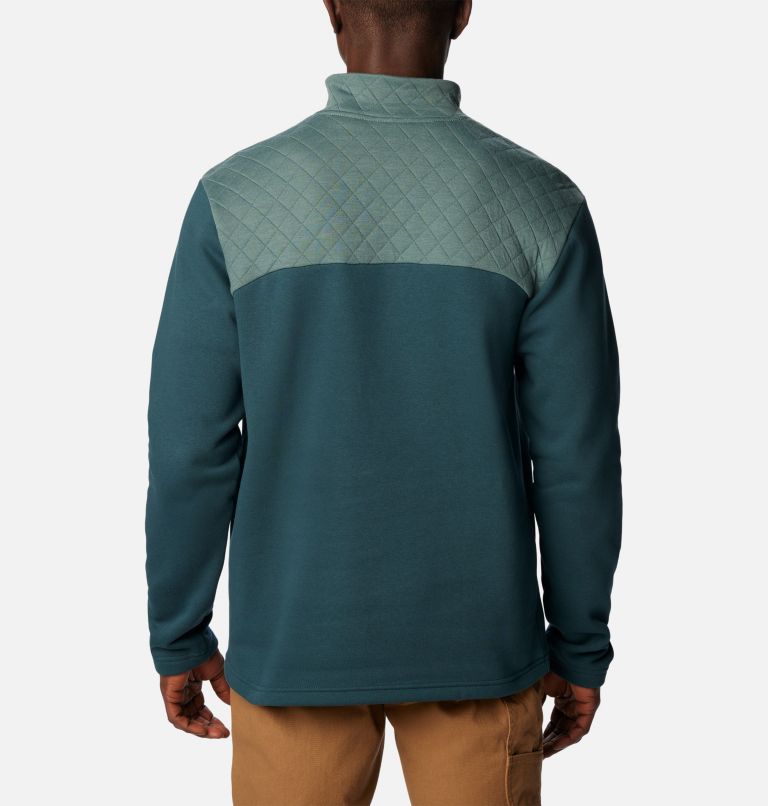Thumbnail: Men's Hart Mountain Quilted Half Snap Pullover, Color: Metal, Night Wave, image 2