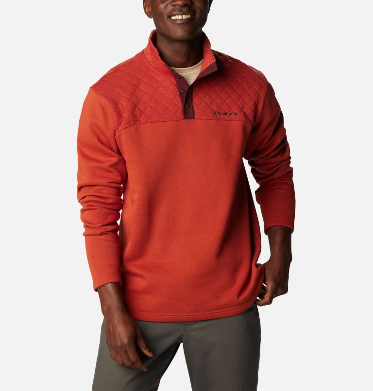 Men's Hart Mountain Quilted Half Snap Pullover, Color: Warp Red, image 5